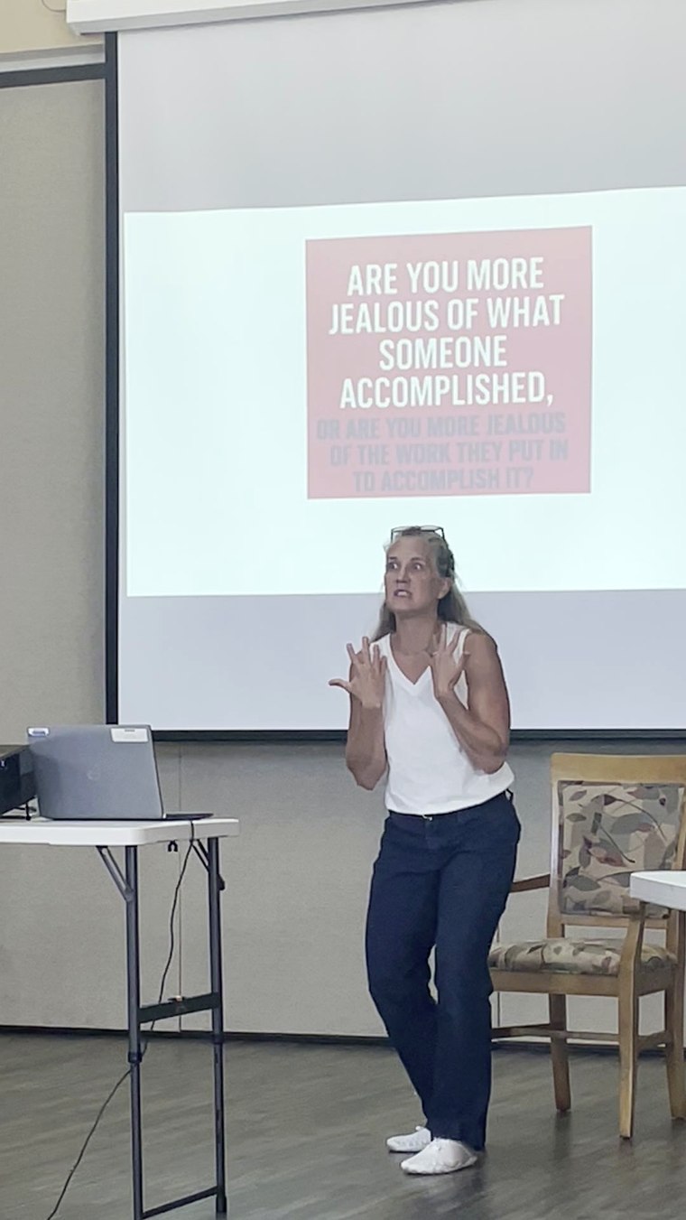 Jennifer Brown delivering a keynote presentation
