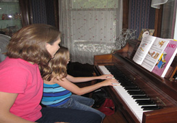 A student at the piano